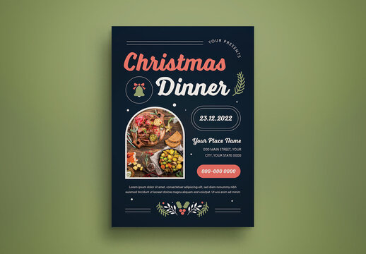 Christmas Dinner Flyer Photo Layout
