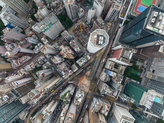 Top view of Hong Kong city