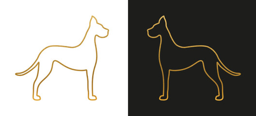 Gold Dog Shape - Isolated Dog Silhouette