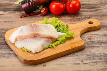 Raw pangasius fillet for cooking