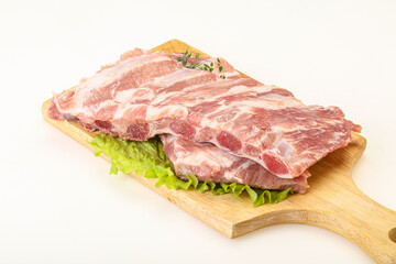 Raw pork ribs for cooking