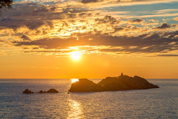Naklejka na ściany i meble Island Grebeni Dubrovnik on Sunset
