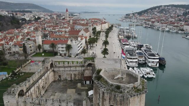 aerial view from Trogir old town, Croatia 