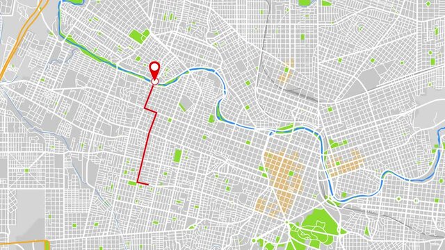 This is a modern map city in Buenos aires. If you need to travel from dot A to dot B then use its animation.
