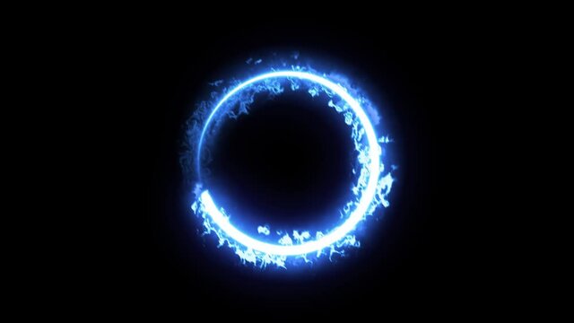 circle neon 4K animation on dark background