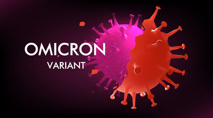 Omicron new SARS mutation variant B.1.1.529 concept .  vector illustration