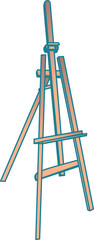 Wooden easel. Equipment for the artist. Color isolated vector illustration.
