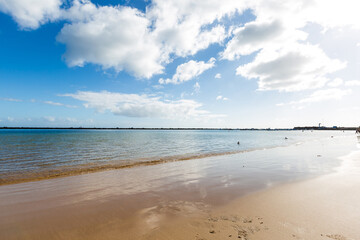Fototapeta premium Perfect sandy beach in hot summer day