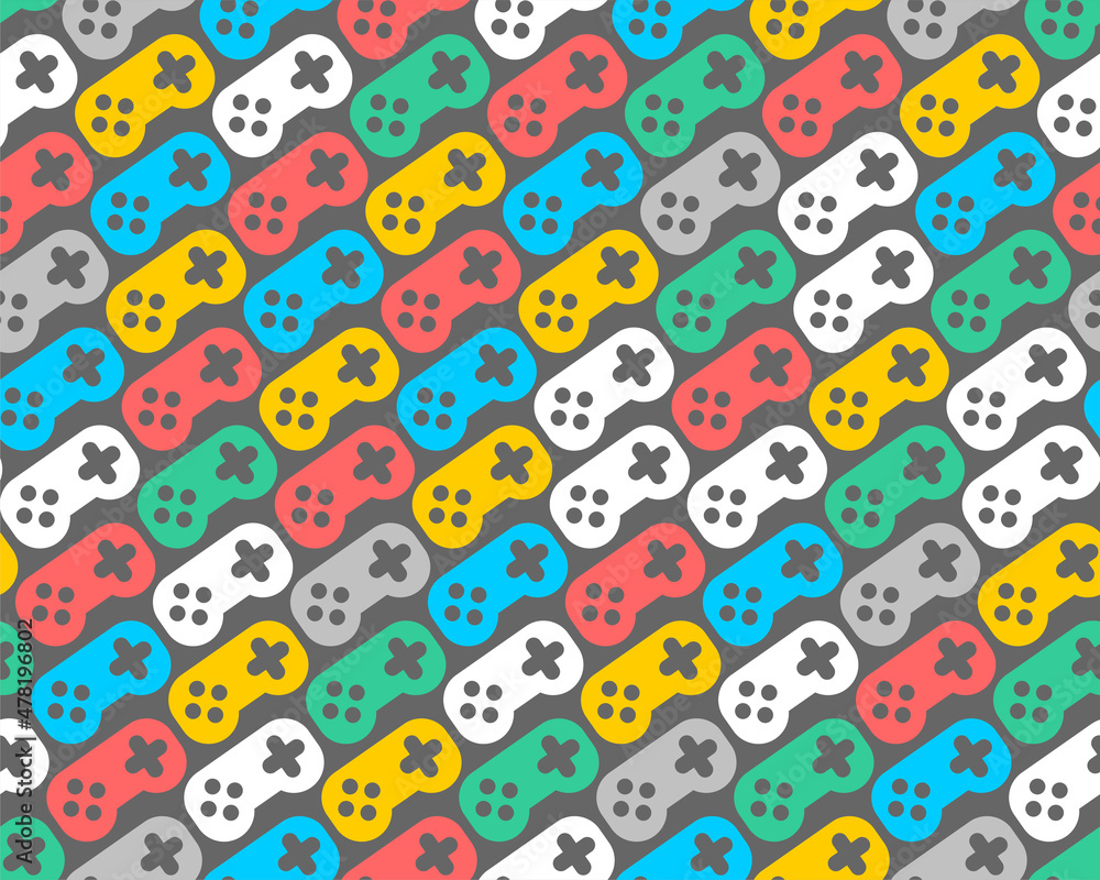 Aufkleber joystick pattern seamless. gamepad background. video game controller texture.