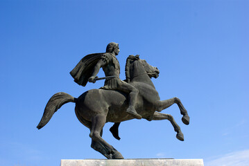 Statue of Alexander the Great at Thessaloniki city in Greece - 478198058