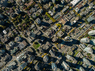 Stock aerial photo of Downtown Vancouver Vertical View, Canada