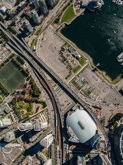 Stock aerial photo of False Creek Vancouver, Canada