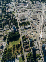 Stock aerial photo of Coquitlam Centre, Canada