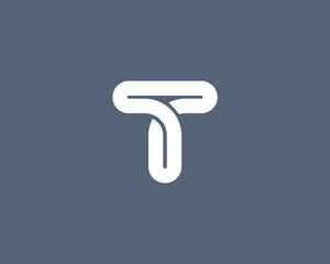 Abstract vector logo letter T design in minimalistic style. Universal corporate identity element, application icon logotype design template.