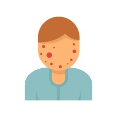 Face measles icon flat isolated vector - obrazy, fototapety, plakaty