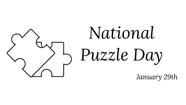 Animated banner celebrating National Puzzle Day on January 29th.