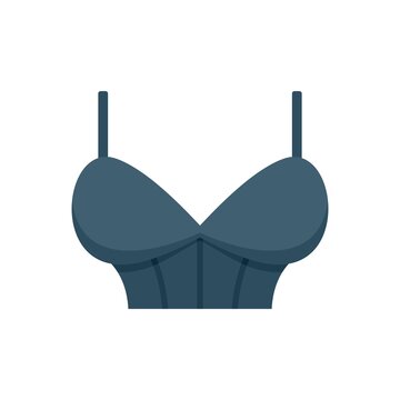 Lace bra icon flat isolated vector