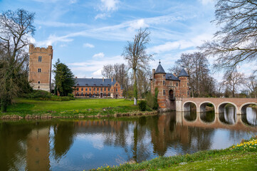 Obraz premium Groot Bijgaarden Castle in Brussels architecture background and famous gardens