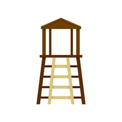 Safari hunter tower icon flat isolated vector