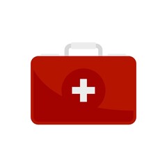 Safari hunting first aid kit icon flat isolated vector