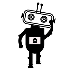 Communication robot with speech bubble editable icon