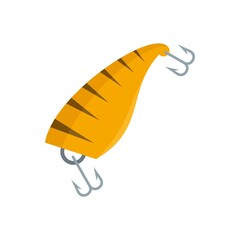 Fish bait activity icon flat isolated vector