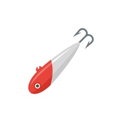Fish bait lure icon flat isolated vector