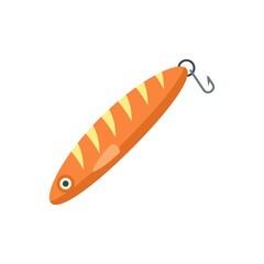 Soft fish bait icon flat isolated vector