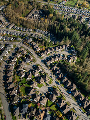 Stock aerial photo of Housing developments Maple Ridge, Canada