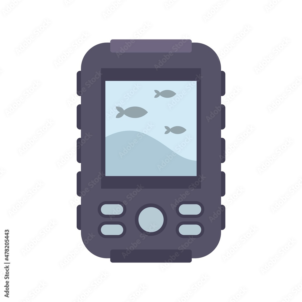 Poster float echo sounder icon flat isolated vector