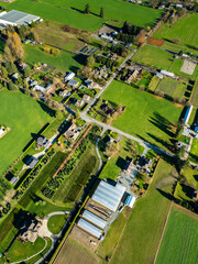 Stock aerial photo of Chilliwack Farm Lands, Canada