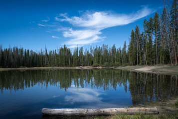 Sky reflected in an Idaho subalpine lake 