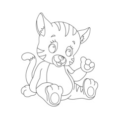 Kitty Cat outline coloring page for kids