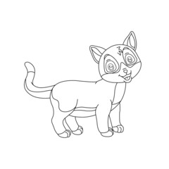 Kitty Cat outline coloring page for kids
