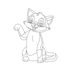 Kitty Cat outline coloring page for kids