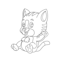 Kitty Cat outline coloring page for kids
