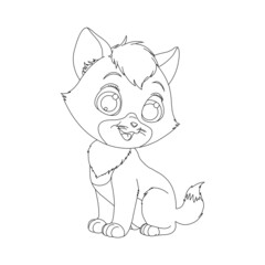 Kitty Cat outline coloring page for kids