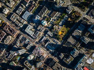 Stock aerial photo of st and Lonsdale North Vancouver, Canada