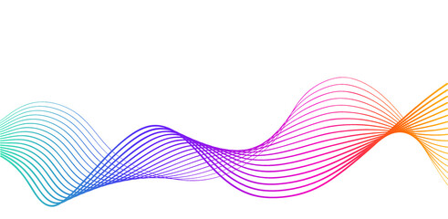 color gradient wave on white background, copy space, vector