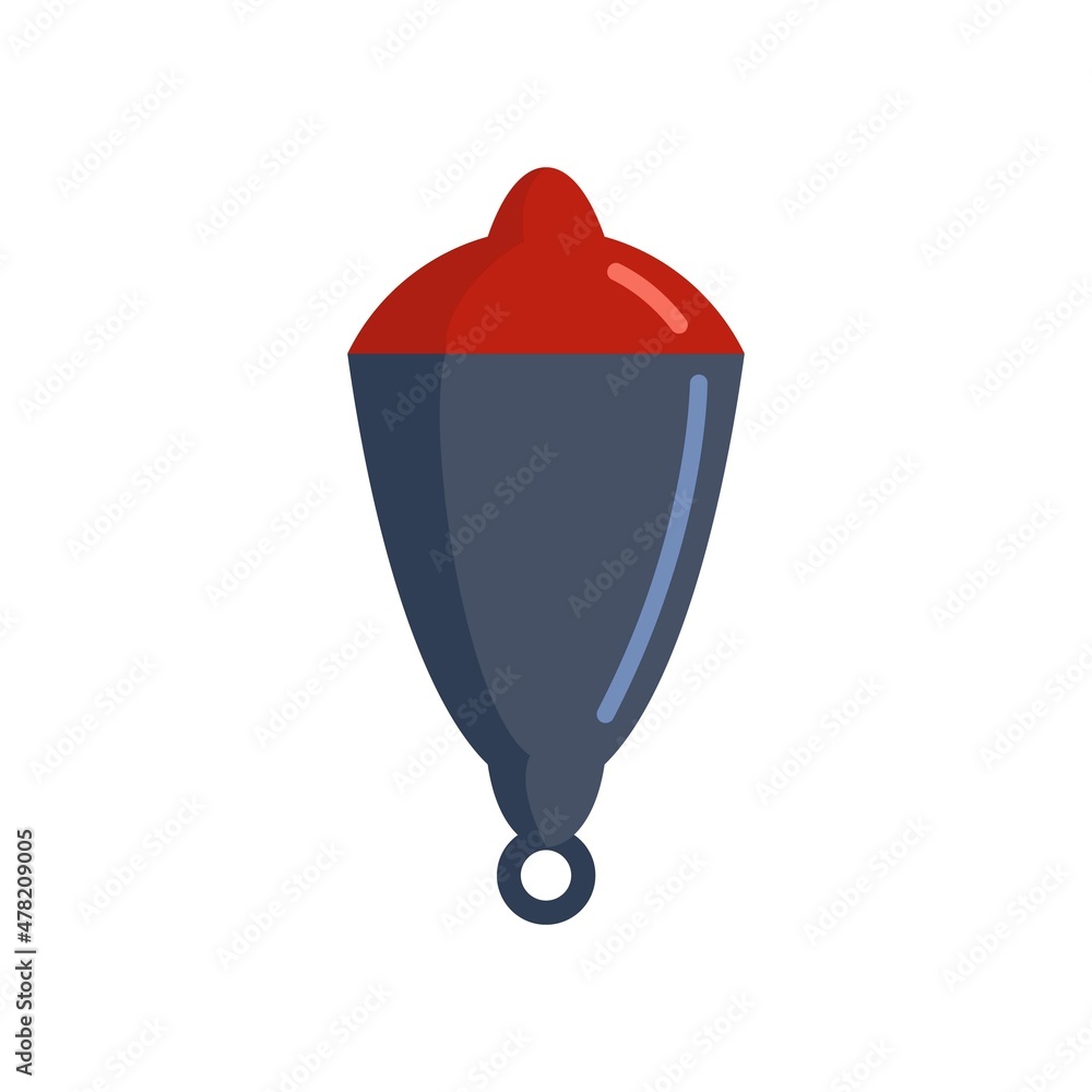 Sticker bobber equipment icon flat isolated vector