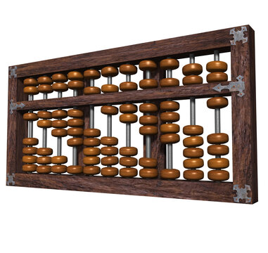 Suanpan Chinese Abacus. 3D Rendering Illustration Of A Ancient Suanpan Chinese Abacus,