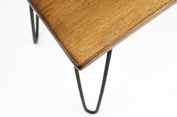 Wooden table, oak. Loft furniture. On white background. Isolated