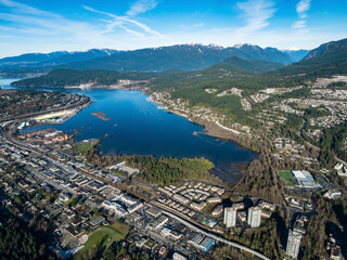 Stock Aerial Photo of Port Moody, Canada