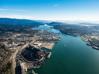 Stock Aerial Photo of Neptune Terminals and Burrard Inlet  , Canada