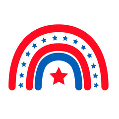 4th of july rainbow icon. Clipart image isolated on white background