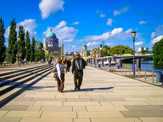 A walk path in central Berlin, Germany