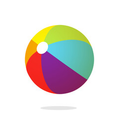 Rainbow beach ball icon. Clipart image isolated on white background