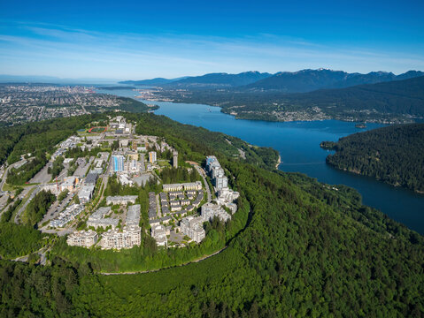 Stock Aerial Photo of Simon Fraser University Burnaby, Canada
