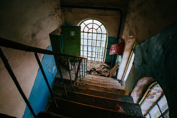 Old ruined industrial building for reconstruction as loft