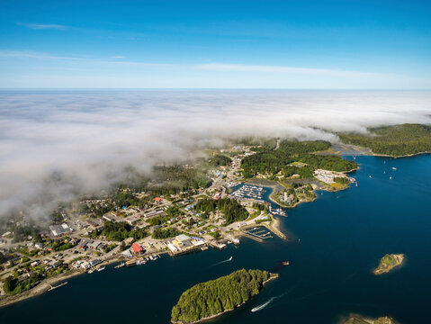 Stock Aerial Photo of Ucluelet Barkley Sound Vancouver Island BC, Canada